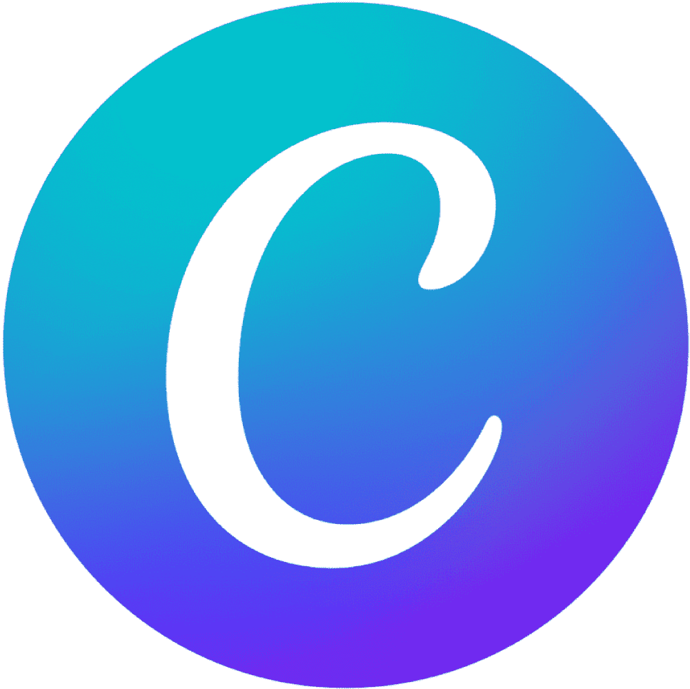 Image is an Logo of Canva Photo and Video editing software.
