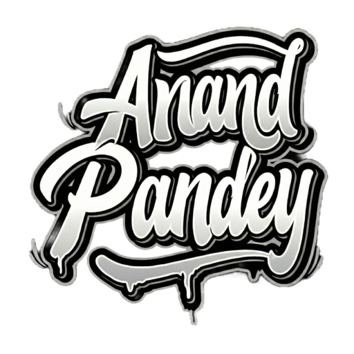 This is a Typographic logo of a Digital Marketer named Anand Pandey. Anand Pandey is very focused on SEO and performance marketing specifically.